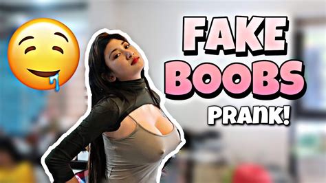 fake boobs prank youtube