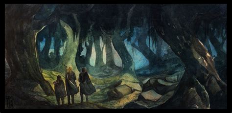 Fangorn Forest Painting By Laura Tolton Forest Painting Forest Art