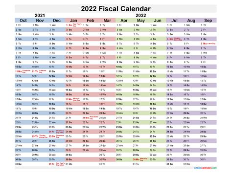 Fiscal Year Calendar 2022 Template Nofiscal22y20