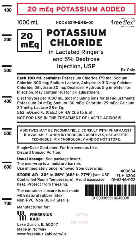 Potassium Chloride In Lactated Ringers And Dextrose