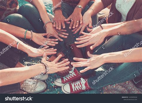 Team Friendship Concept Crowd Hands Feet Stock Photo Shutterstock