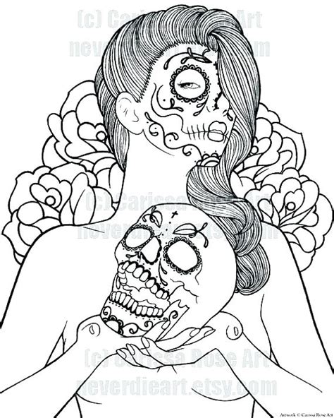 sugar skull girl coloring pages  getcoloringscom  printable
