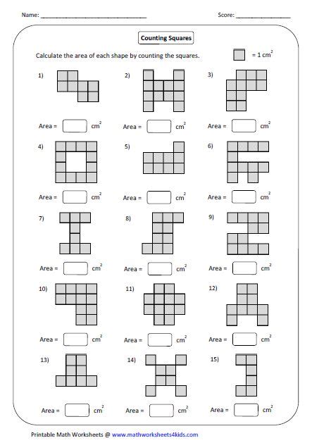 Area Worksheets | Area worksheets, Perimeter and area worksheets