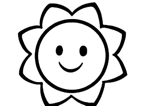 Smiling Sun Face Coloring Pages