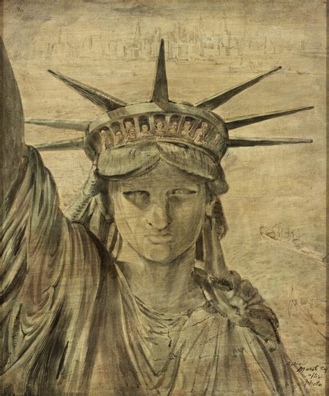 Statue Of Liberty With Figures In Crown Risd Museum