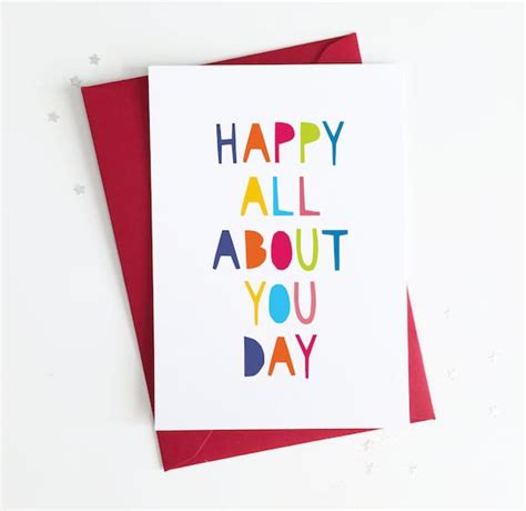 Gender Neutral Birthday Card Happy Birthday All About You Etsy