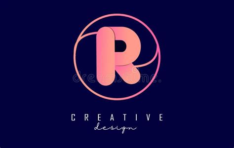 Gradient Letter R Logo With Circle Frame And Minimalist Design Letter