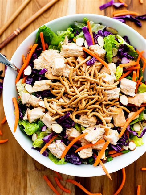 This easy chinese chicken salad gets tossed with a bright, gingery dressing and topped with crunchy noodles. Chinese Chicken Salad - Life In The Lofthouse