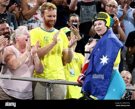 Australias Stephanie Morton Right Is Cheered By Her Mother Left And The Crowd After Winning