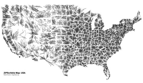 The Us Zipscribble Map