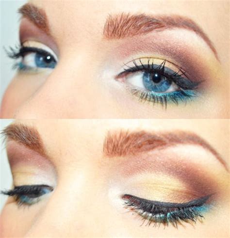 Goldish Brown Eye Make Up With A Hint Of Teal So Beutiful