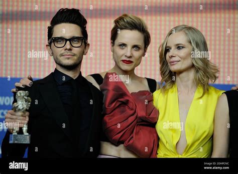 Director Tomasz Wasilewski Winner Of The Silver Bear For Best Script Poses With His Cast