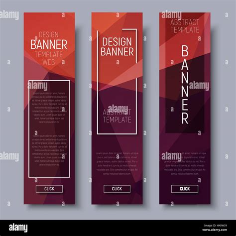 Design Vertical Banners With Polygonal Brown Background And A Framework