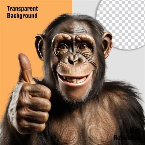 Premium Psd A Monkey Giving A Thumbs Up Isolated On Transparent