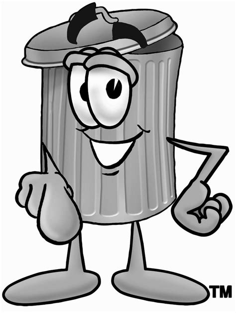 Computers in a trash bin on isolate white a white background. Free Garbage Clipart Black And White, Download Free ...