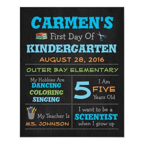 First Day Of School Childrens Poster Photo Props Zazzle First Day