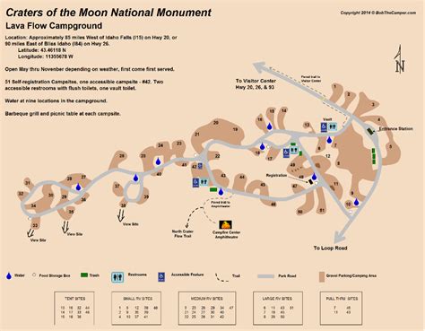 Craters Of The Moon National Monument Campground Map