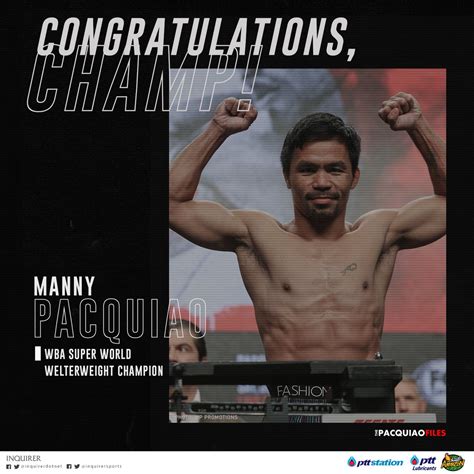 congratulations manny pacquiao the new wba super world welterweight champion pacthurman