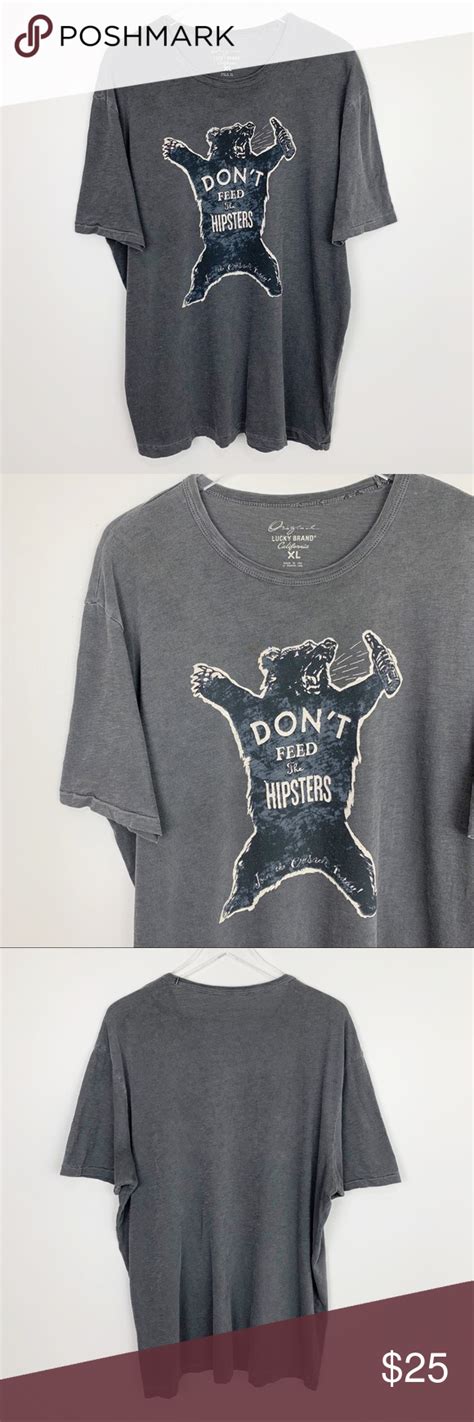 Lucky Brand Dont Feed The Hipsters Graphic Tee Hipster Graphic