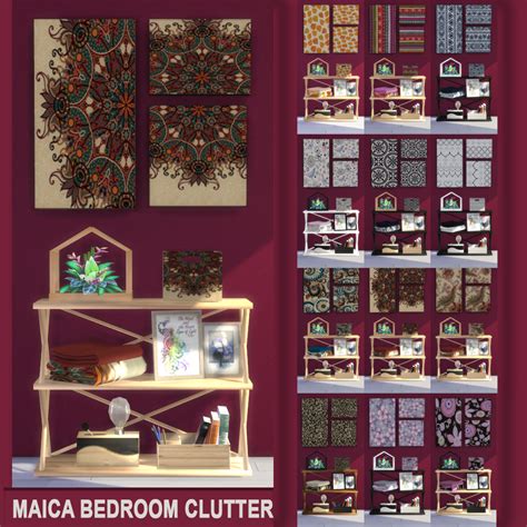 Maica Bedroom Clutter Sims 4 Custom Content