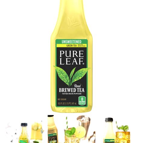 Pure Leaf Unsweetened Green Iced Real Brewed Tea Refreshing Drinks 18