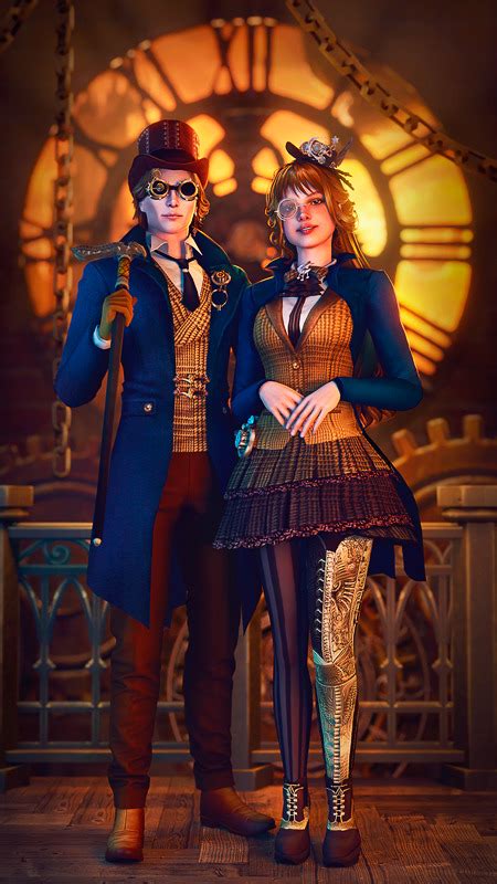 Katinkas Sims — Steampunk Look Female Outfit Dress And Hat By