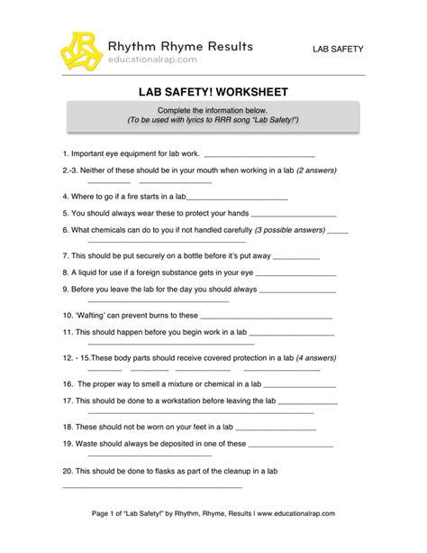 35 Lab Safety And Equipment Worksheet Answers Support Worksheet