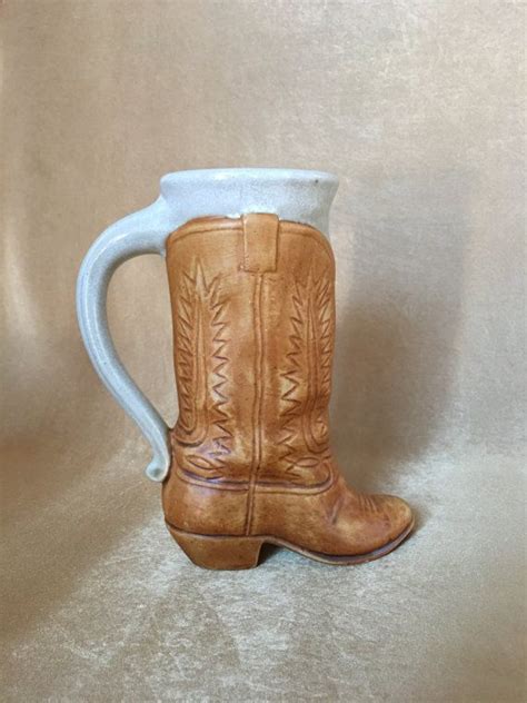 Cowboy Boot Vase Five Bridges Stoneware Boot Mug Boot Mug Etsy