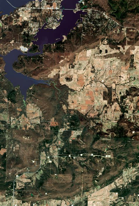 The Lake Eufaula Oklahoma Satellite Poster Map