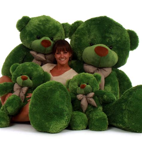 48in Huge Cuddly Green Teddy Bear Lucky Cuddles