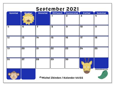 Kalender “441ds” September 2021 Zum Ausdrucken Michel Zbinden De