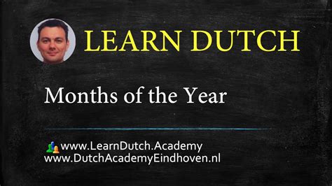 Dutch Months Of The Year Youtube