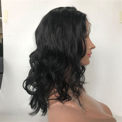 Natural Curl Lace Front Wig Jet Black Soft Hair Supplier Wk172
