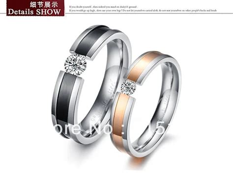 His And Hers Promise Ring Sets Wedding Fashion Couple Stainless Steel
