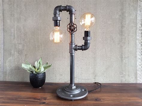 Buy Hand Crafted Industrial Edison Bulb Light Iron Pipe Table Lamp