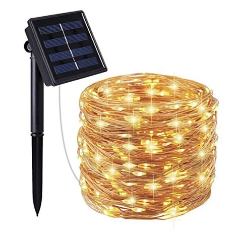 Moreplus Solar String Lights 100 Led 33ft 8 Modes Copper Wire Lights