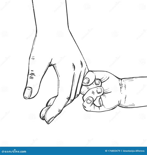 Child Hand Holding Father Finger Stock Vector Illustration Of Child