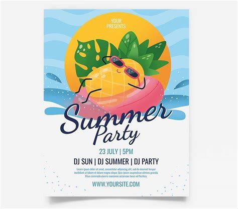 Summer Beach Party Free Flyer Template PSD PSDFlyer