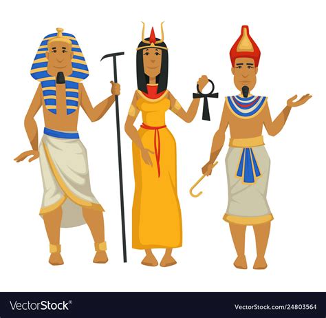 Pharaohs And Cleopatra Egyptian Kings And Queen Vector Image
