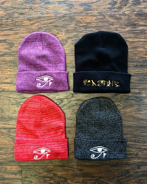Custom Embroidered Beanies For All “egytain Themed Embroidered