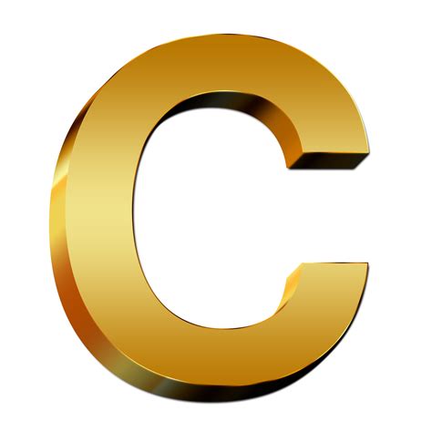 Large Gold Letter C On White Background Free Image Download