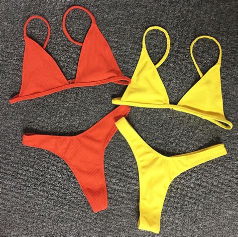 Sexy Solid Color Swimwear Bikini Set Whaonck