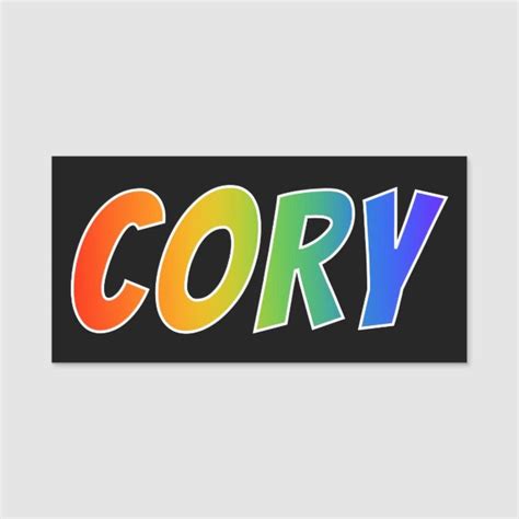 First Name Cory Fun Rainbow Coloring Name Tag Zazzle First Names