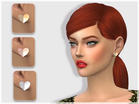 Diamond Stud Heart Earrings At Giulietta Sims 4 Updates