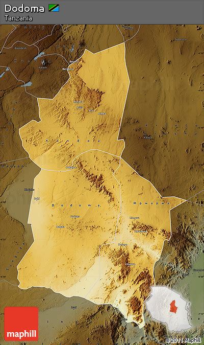 Free Physical Map Of Dodoma Darken
