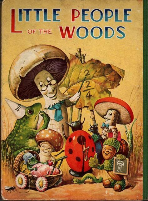 Vintage Kids Book Little People Of The Woods Book Cover Art Vintage