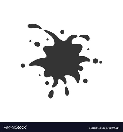 Black Paint Blot Icon Cartoon Paint Ink Royalty Free Vector