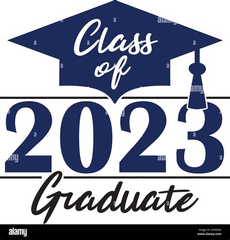 Class Of 2023 Graduate Blue Stacked Graphic Stock Vector Image And Art