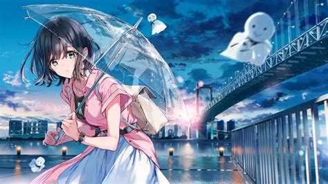 Anime Girl Umbrella Sunrise 4k 4646 Wallpaper