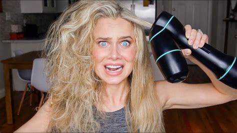 i tried straightening my hair with a vacuum 😱 reverse hair dryer youtube